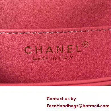 Chanel Lambskin  &  Gold-Tone Metal Small Messenger Bag AS4609 FUCHSIA 2024